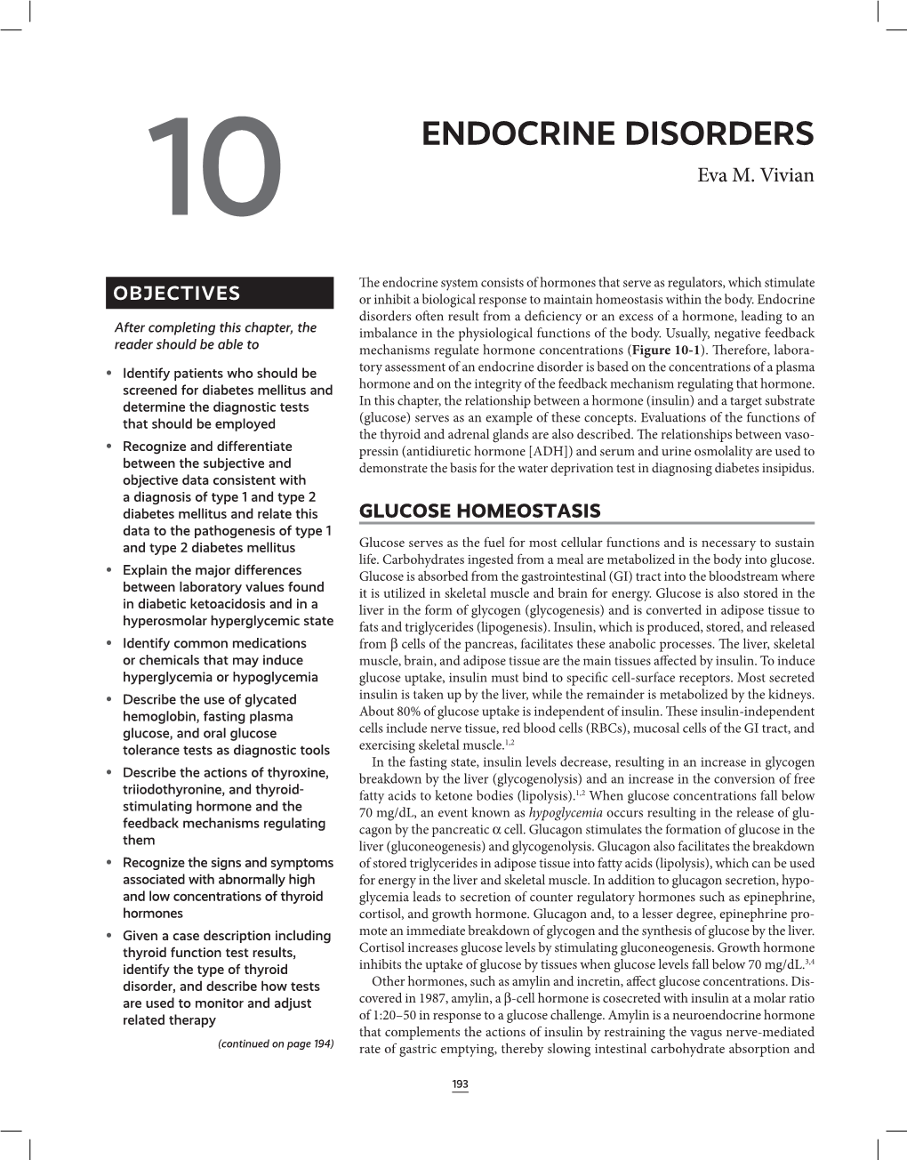 ENDOCRINE DISORDERS 10 Eva M