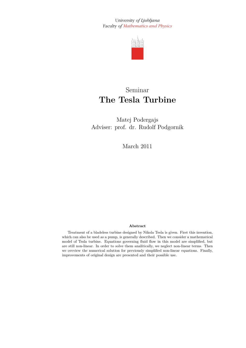 The Tesla Turbine