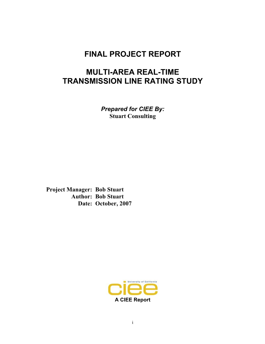 Final Project Report Multi-Area Real-Time Transmission Line Rating Study