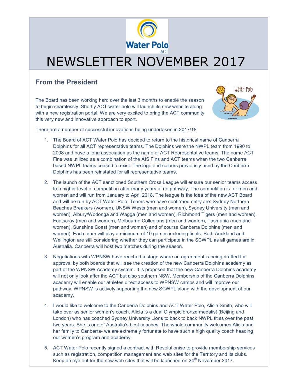 Newsletter November 2017