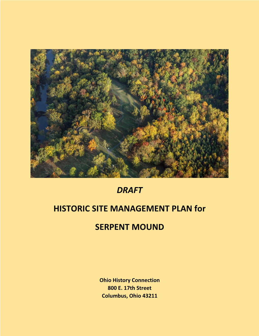 DRAFT HISTORIC SITE MANAGEMENT PLAN For