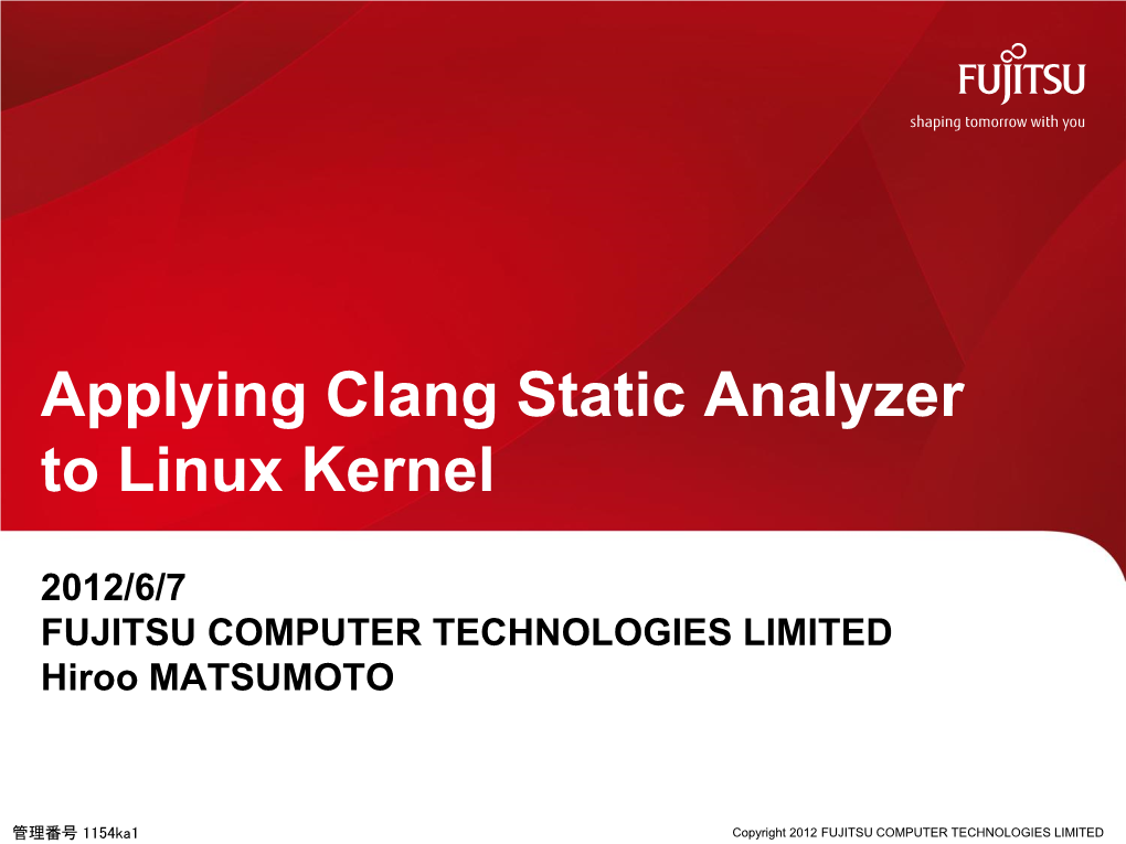 Applying Clang Static Analyzer to Linux Kernel