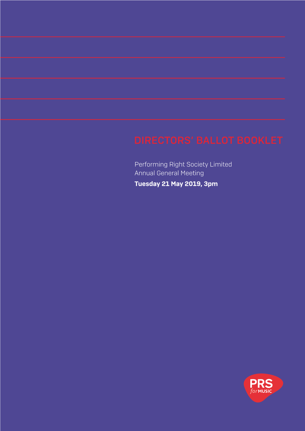 Directors' Ballot Booklet