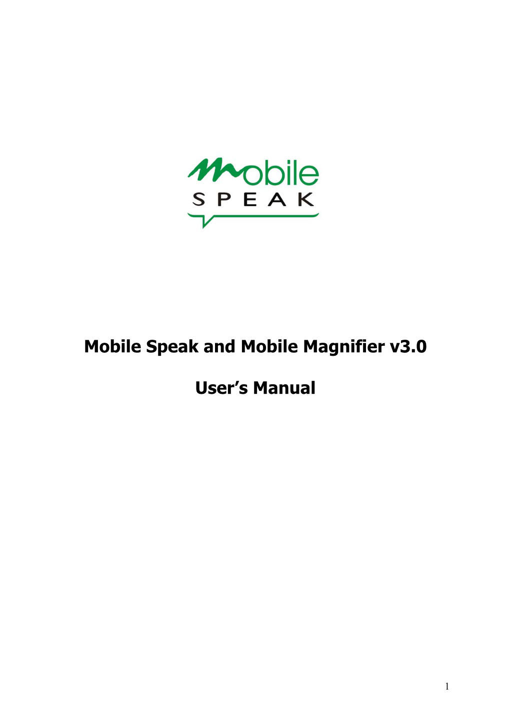 User Manual Mobile Speak