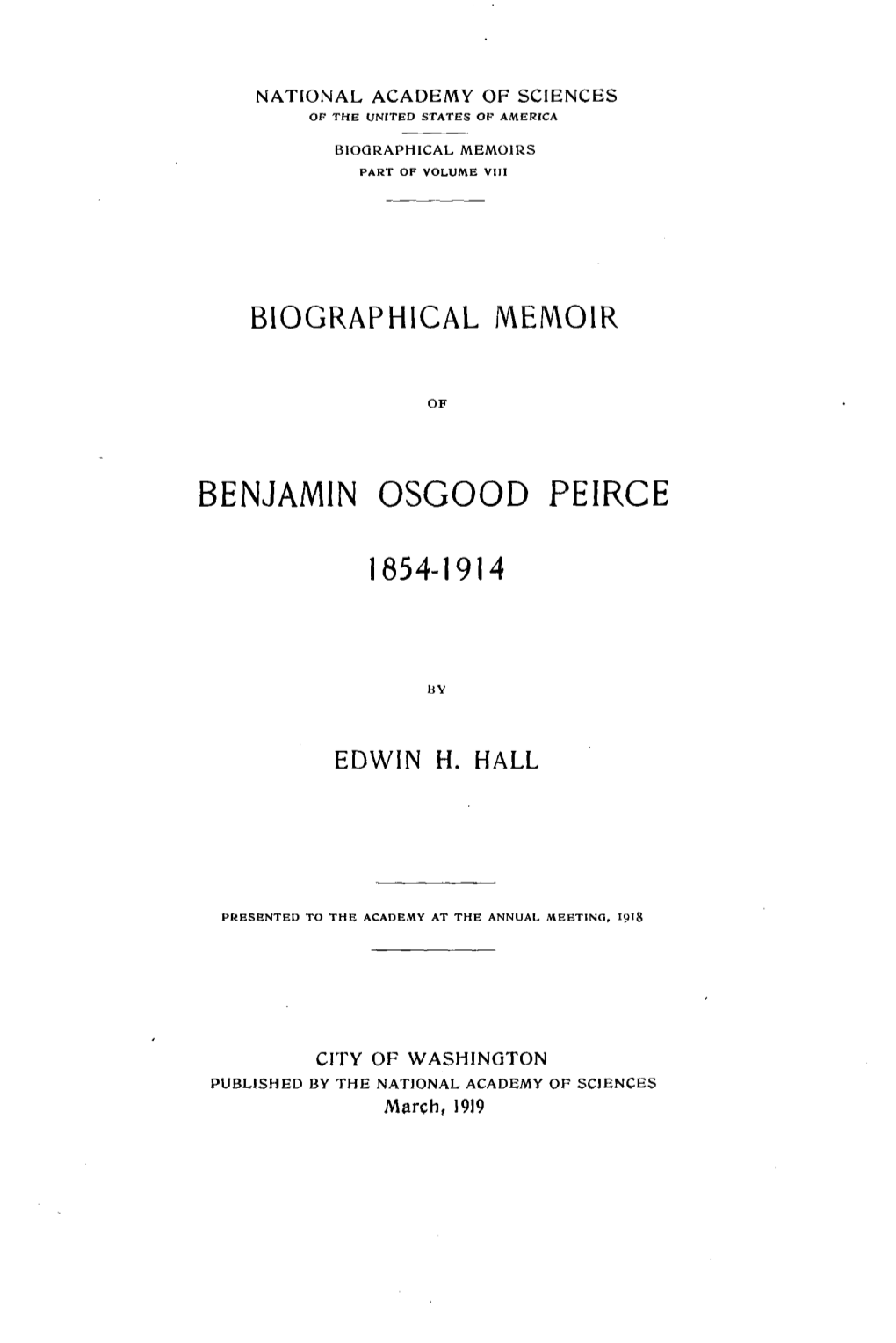 Benjamin Osgood Peirce