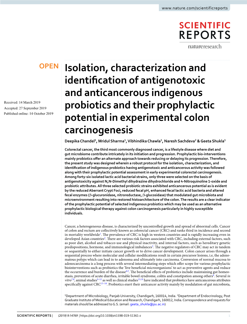 Isolation, Characterization and Identification of Antigenotoxic And