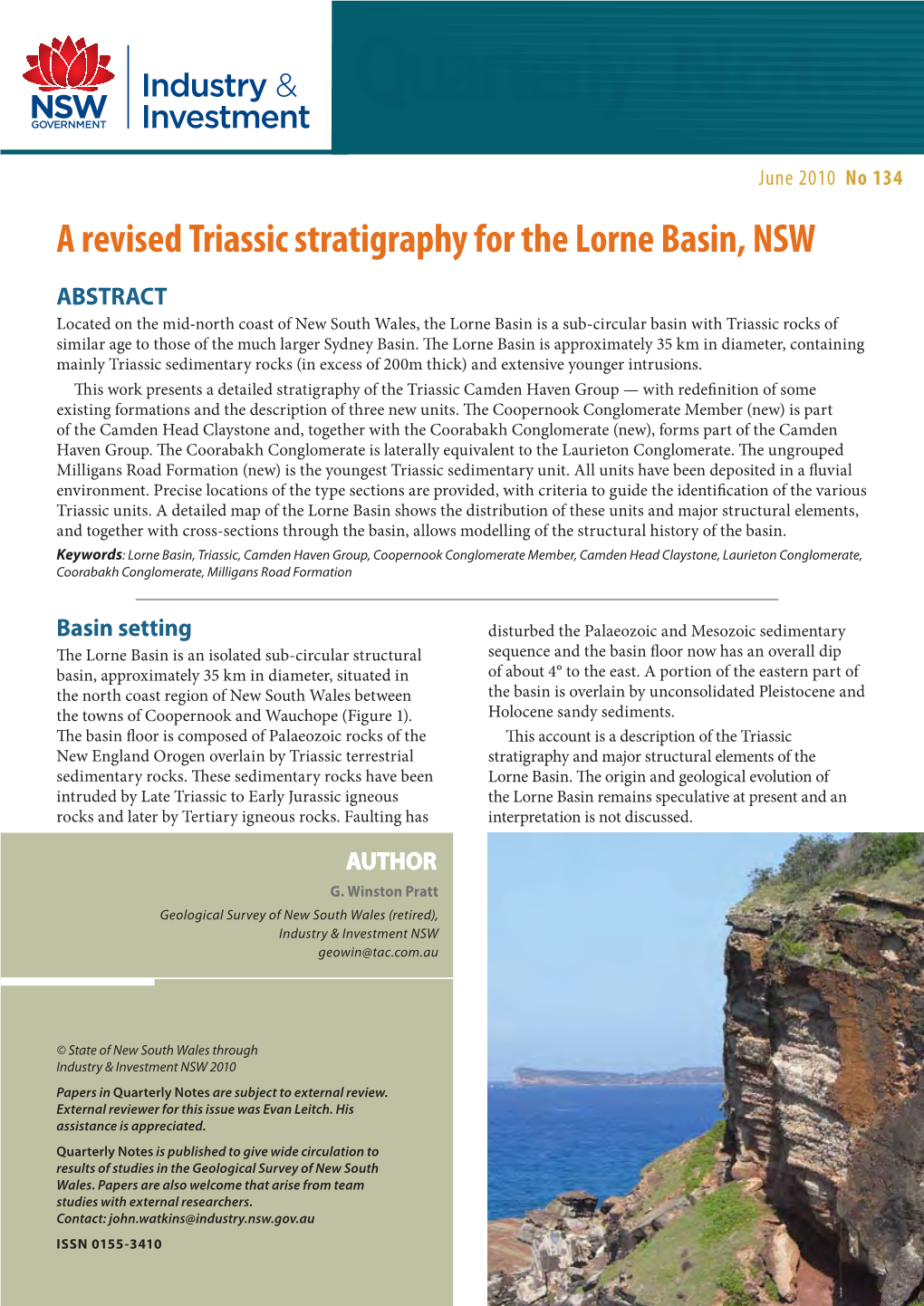 A Revised Triassic Stratigraphy for the Lorne Basin