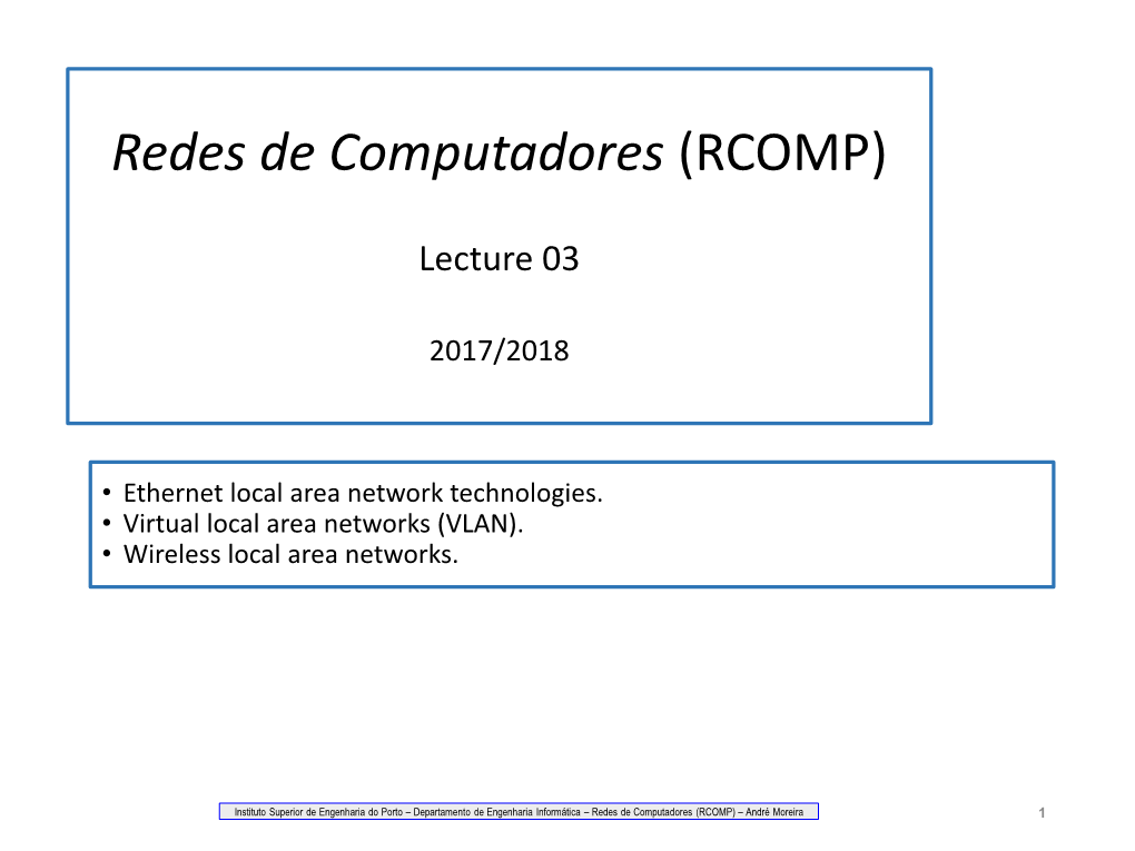 Redes De Computadores (RCOMP)