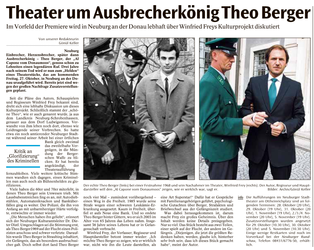 Theater Um Ausbrecherkönig Theo Berger