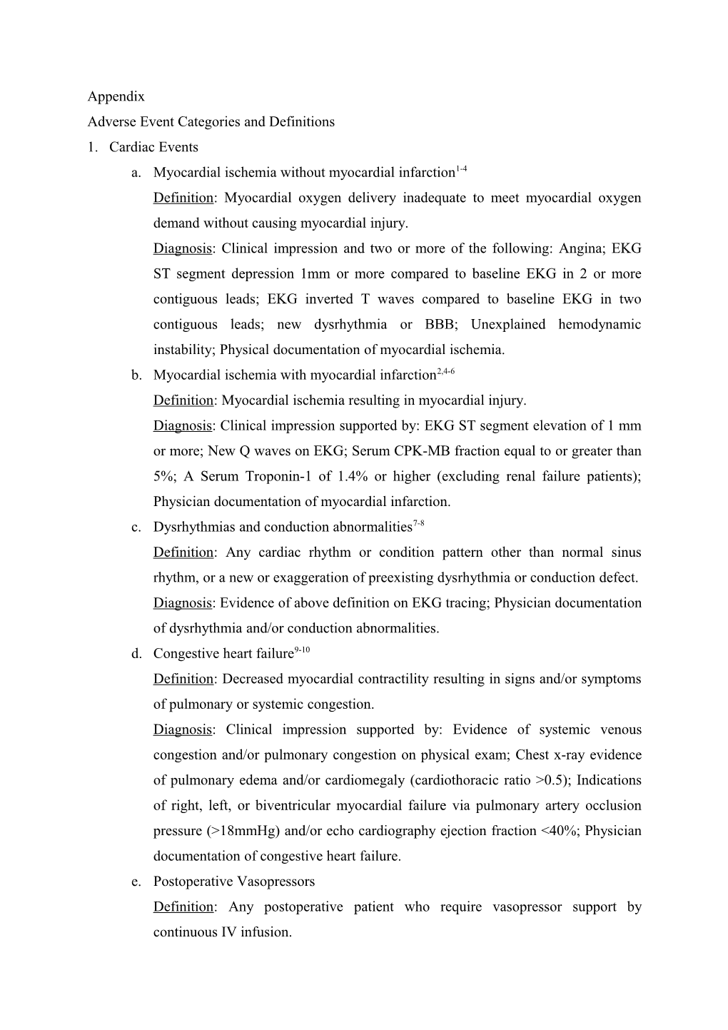 Adverse Event Categories and Definitions