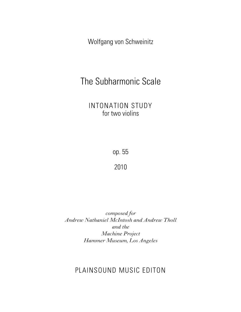 The Subharmonic Scale