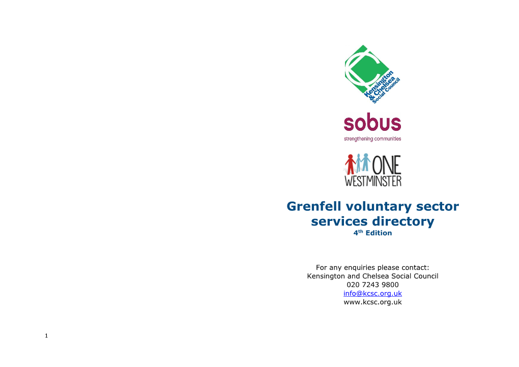 Grenfell Voluntary Sector Services Directory 4Th Edition