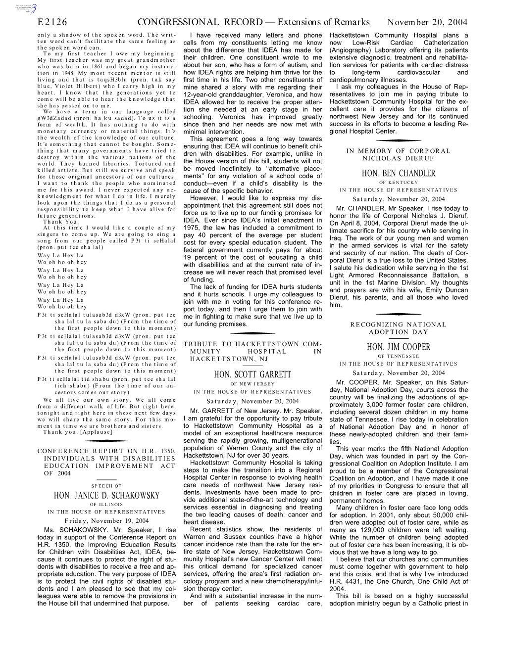 CONGRESSIONAL RECORD— Extensions of Remarks E2126 HON