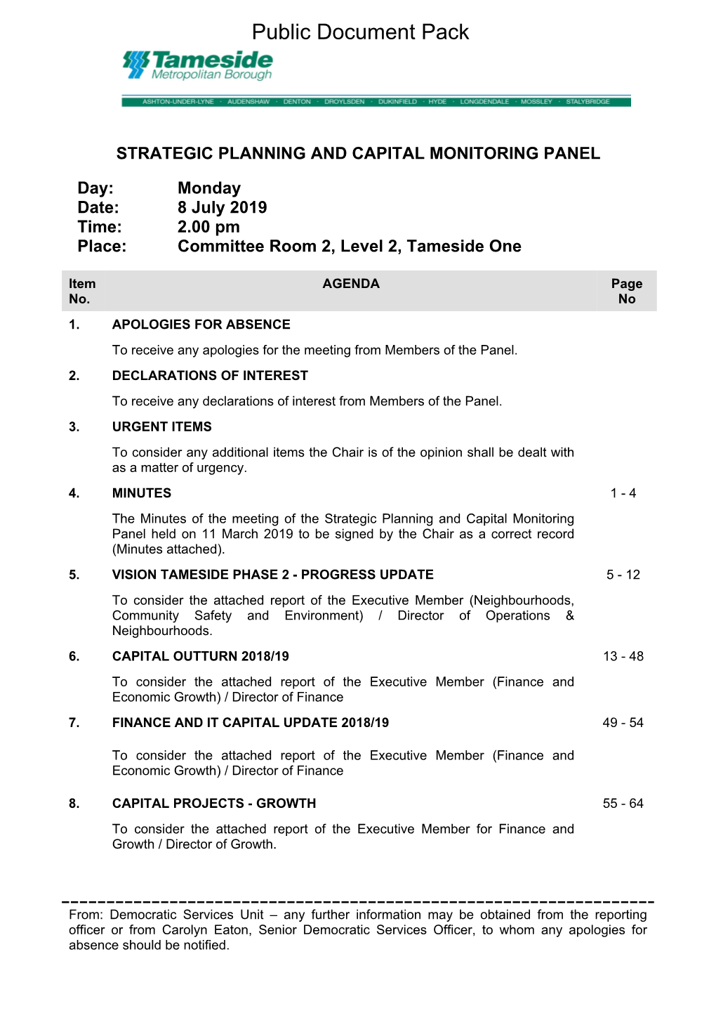(Public Pack)Agenda Document for Strategic Planning and Capital