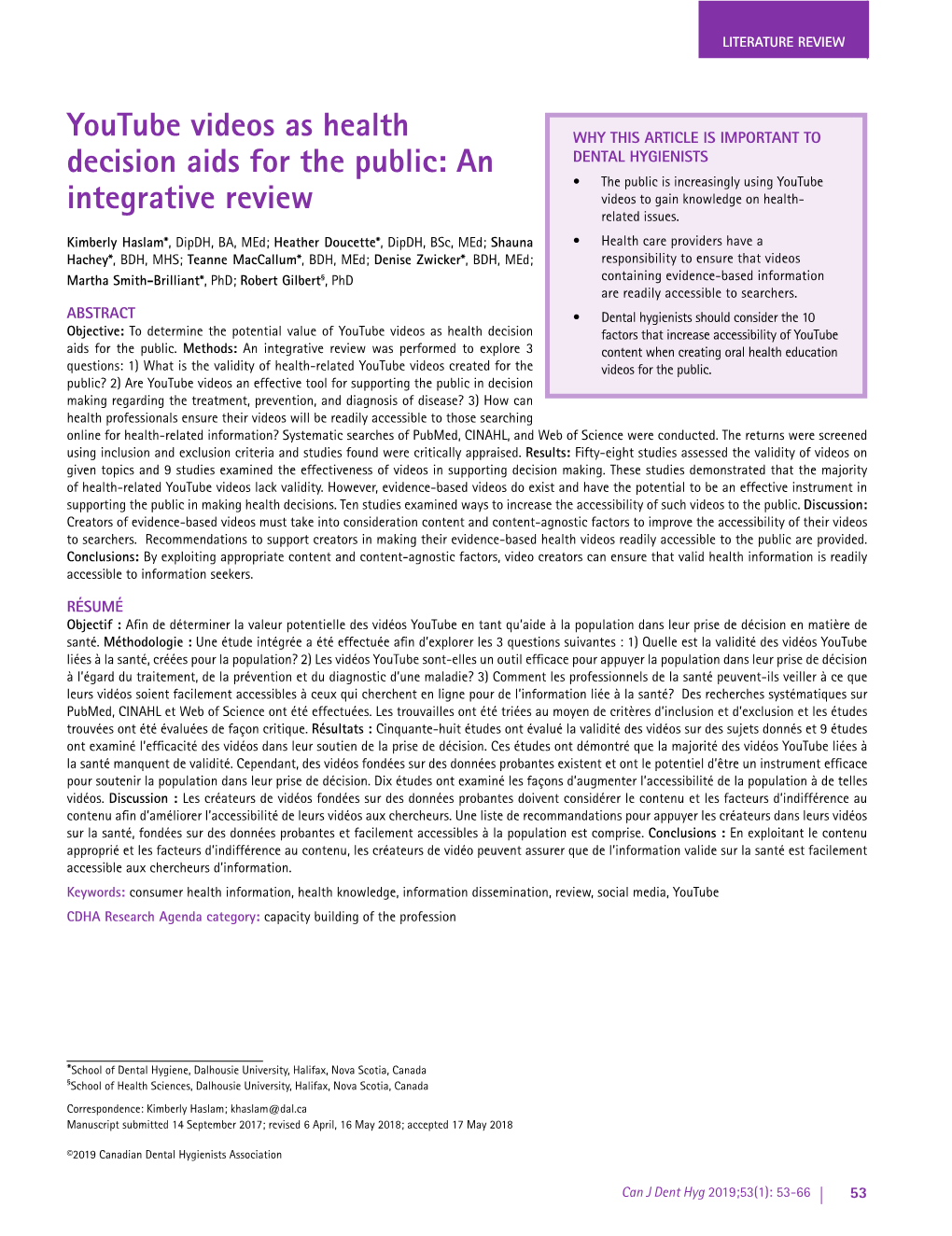 Youtube Videos As Health Decision Aids for the Public: an Integrative