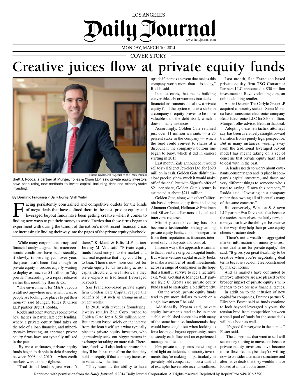 Creative Juices Flow at Private Equity Funds