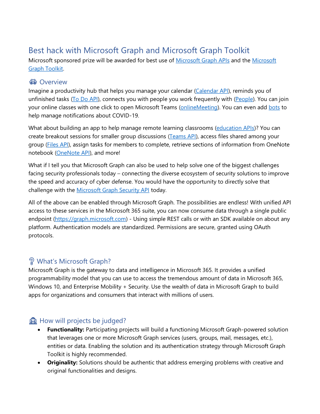 Best Hack with Microsoft Graph and Microsoft Graph Toolkit