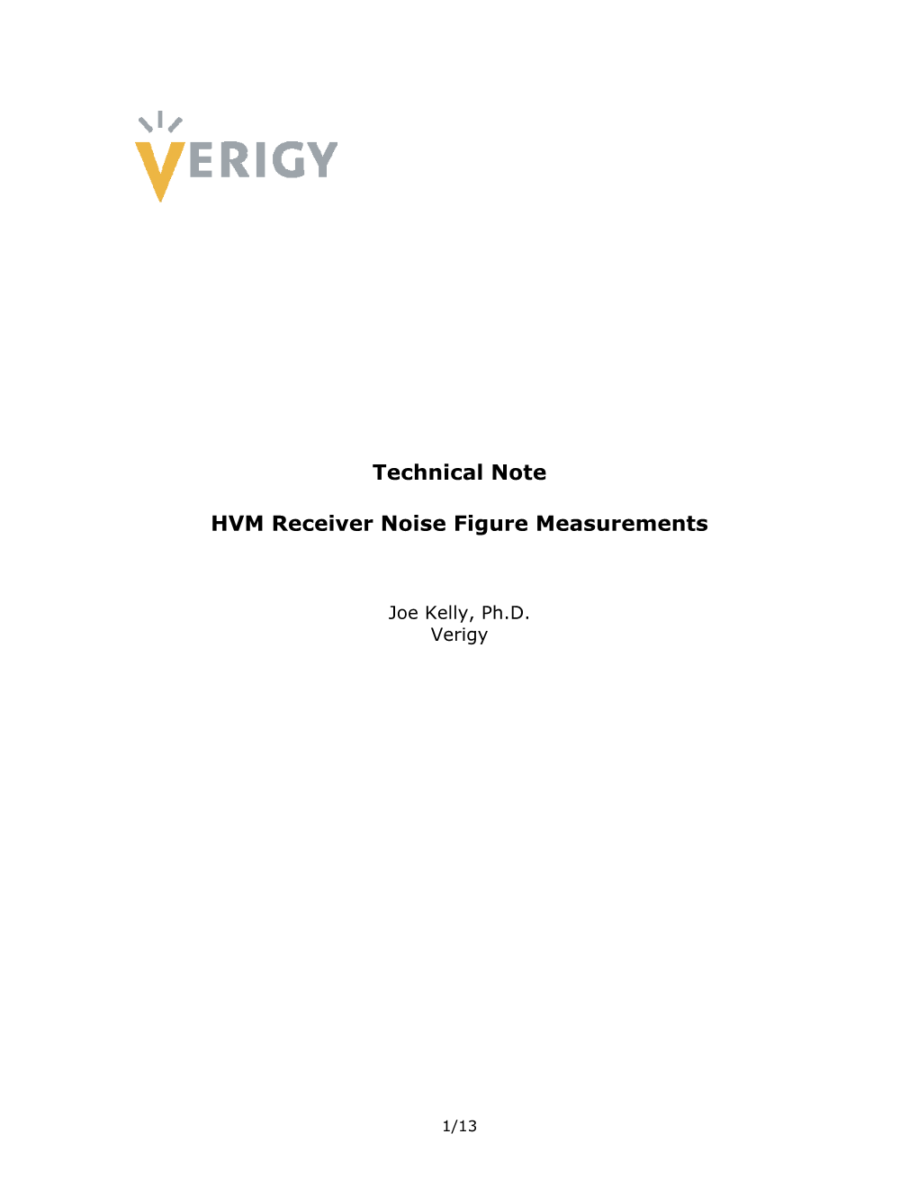 HVM Receiver Noise Figure Measurements