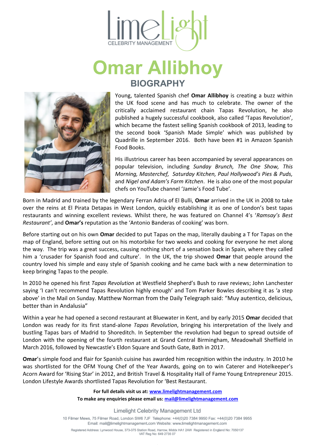 Omar Allibhoy BIOGRAPHY