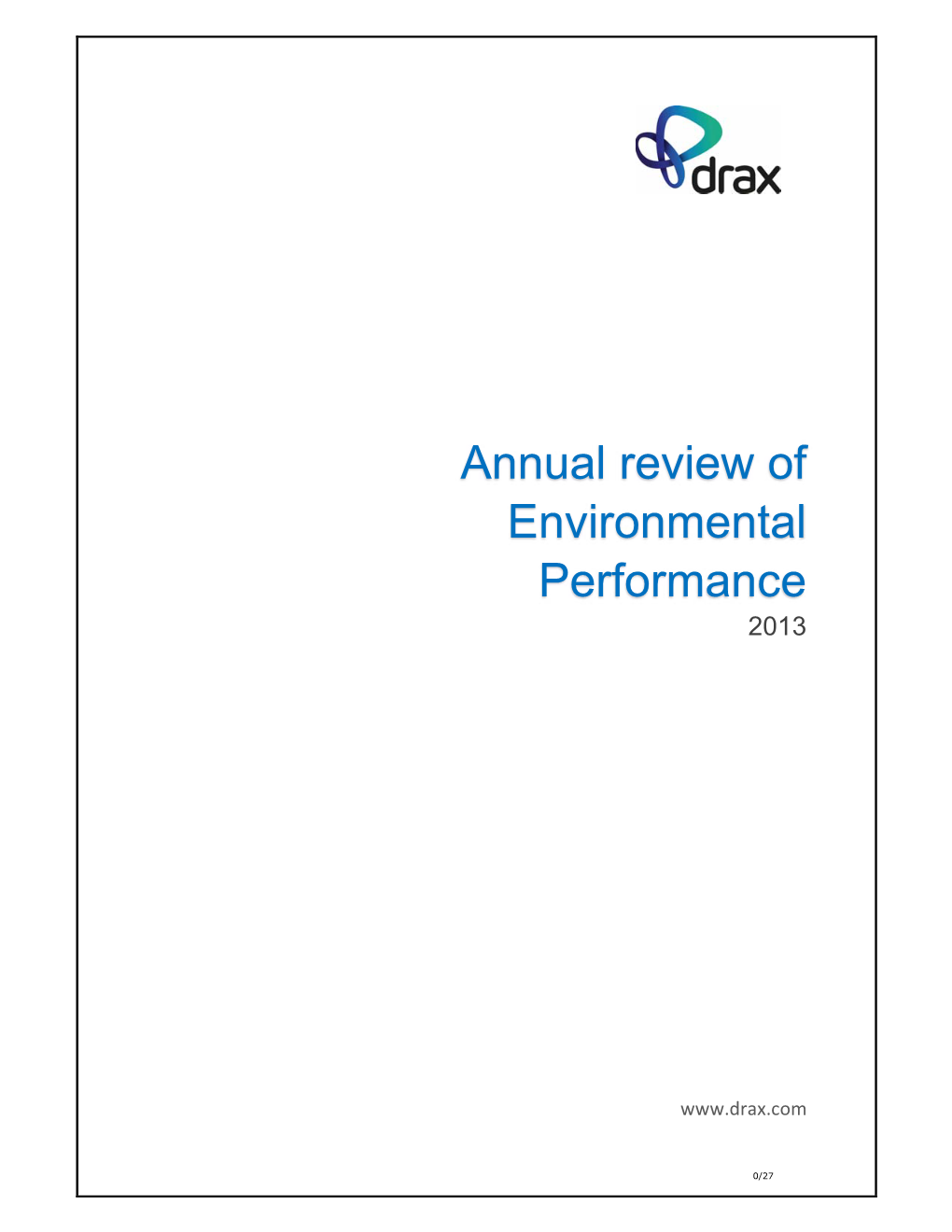 Annual Review of Environmental Performance 2013