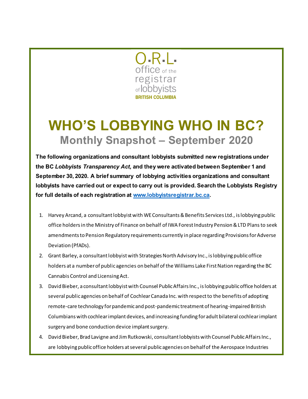Who's Lobbying Who In
