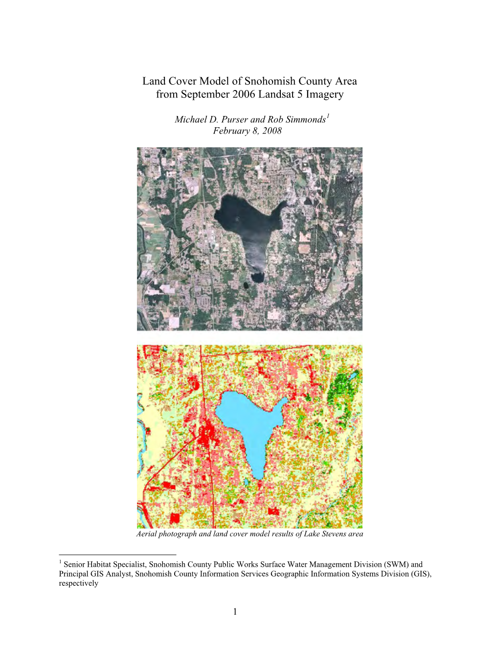 Land Cover Model of Snohomish County Area from September 2006 Landsat 5 Imagery