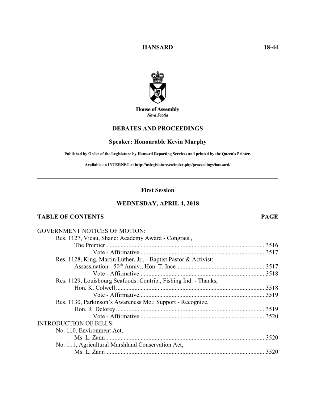 Hansard 18-44 Debates And