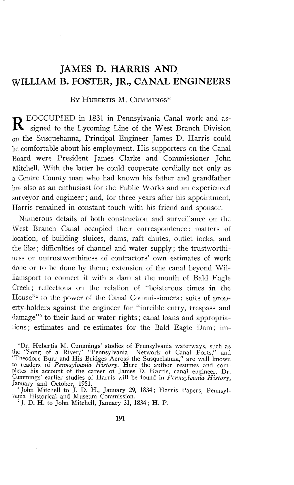 James D. Harris and William B. Foster, Jr., Canal Engineers