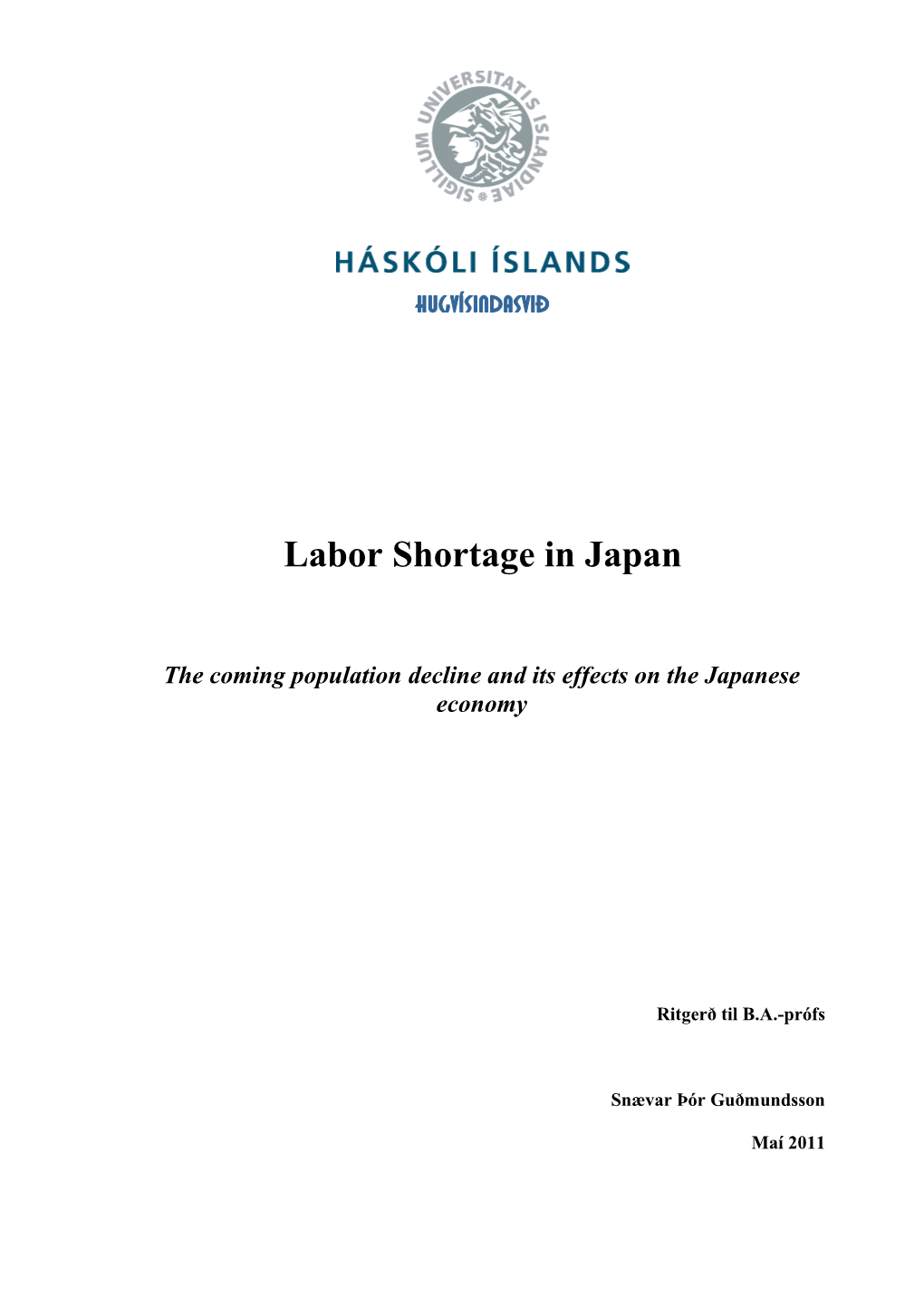 Labor Shortage in Japan