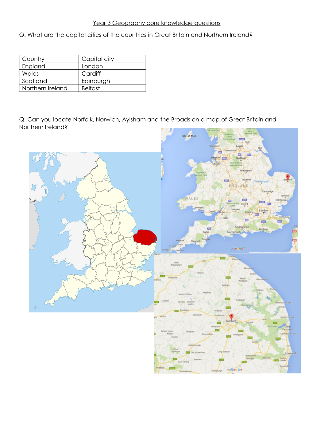 Geography Core Knowledge Questions