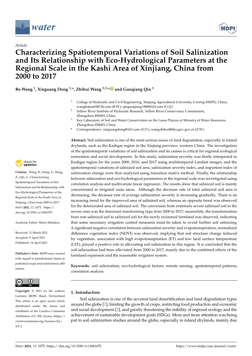 Characterizing Spatiotemporal Variations of Soil Salinization And