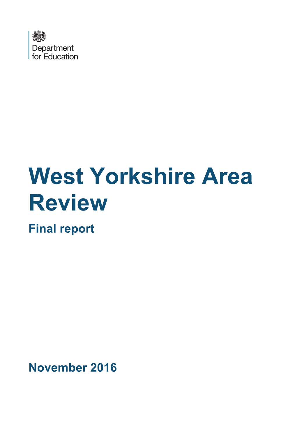 West Yorkshire Area Review Final Report