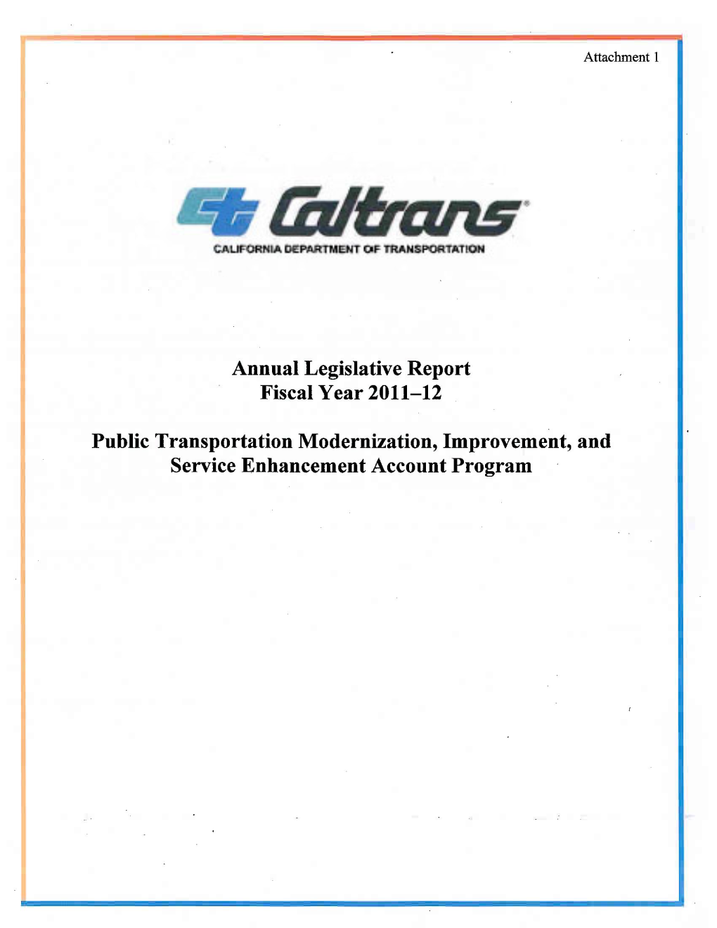 Annual Legislative Report Fiscal Year 2011-12