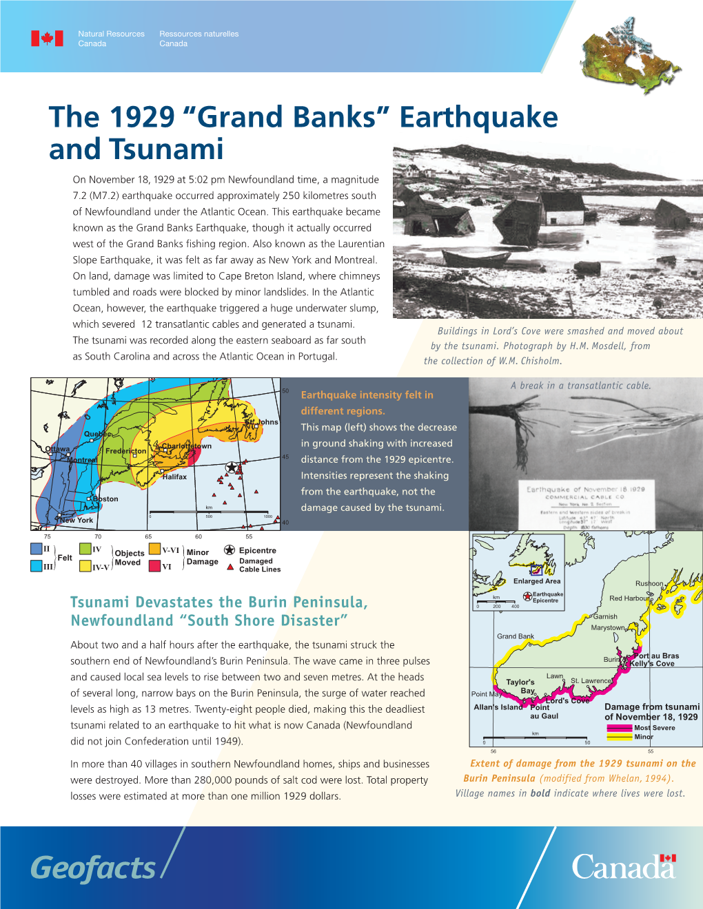 The 1929 “Grand Banks” Earthquake and Tsunami