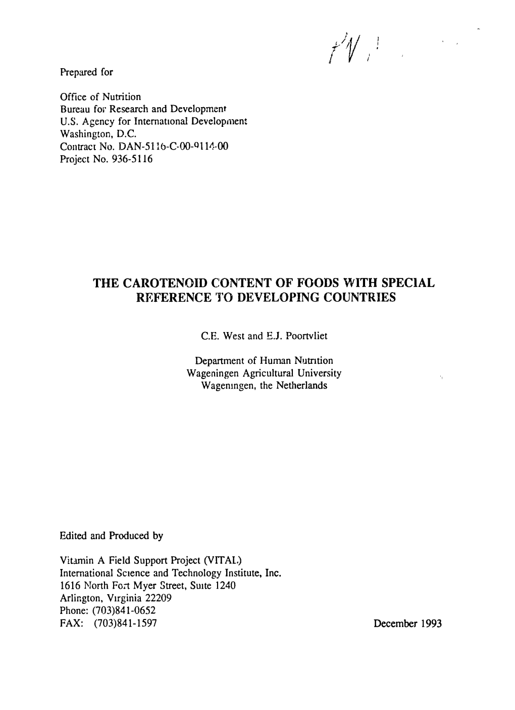 The Carotenoid Content of Foods with Special Reference to Developing Countries