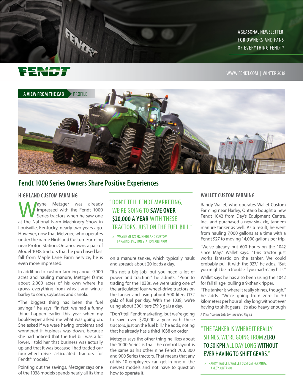 Fendt 1000 Series Owners Share Positive Experiences