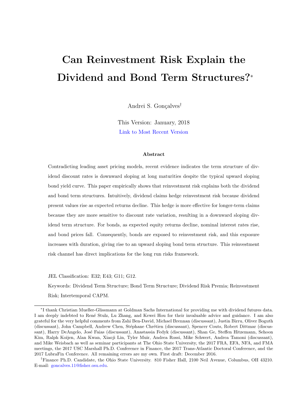 Can Reinvestment Risk Explain the Dividend and Bond Term Structures?∗