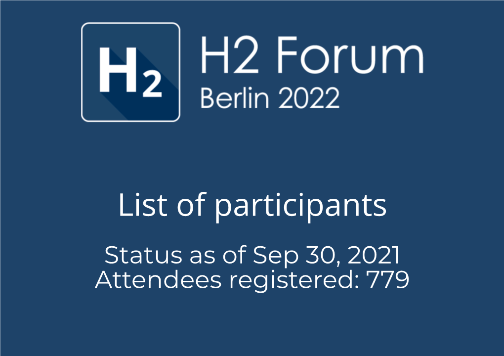 List of Participants