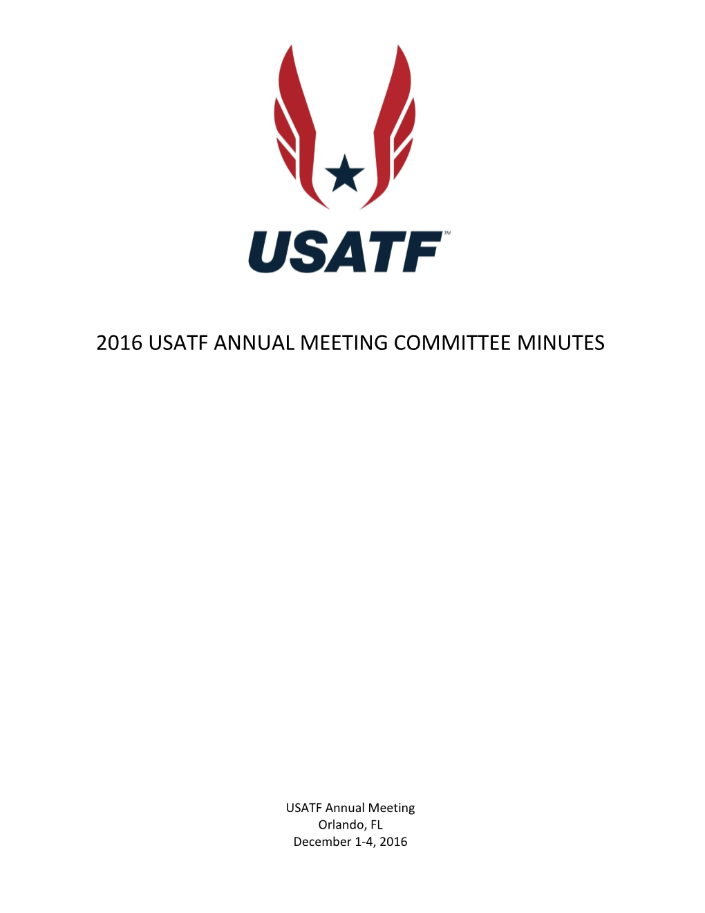 2016 Usatf Annual Meeting Committee Minutes