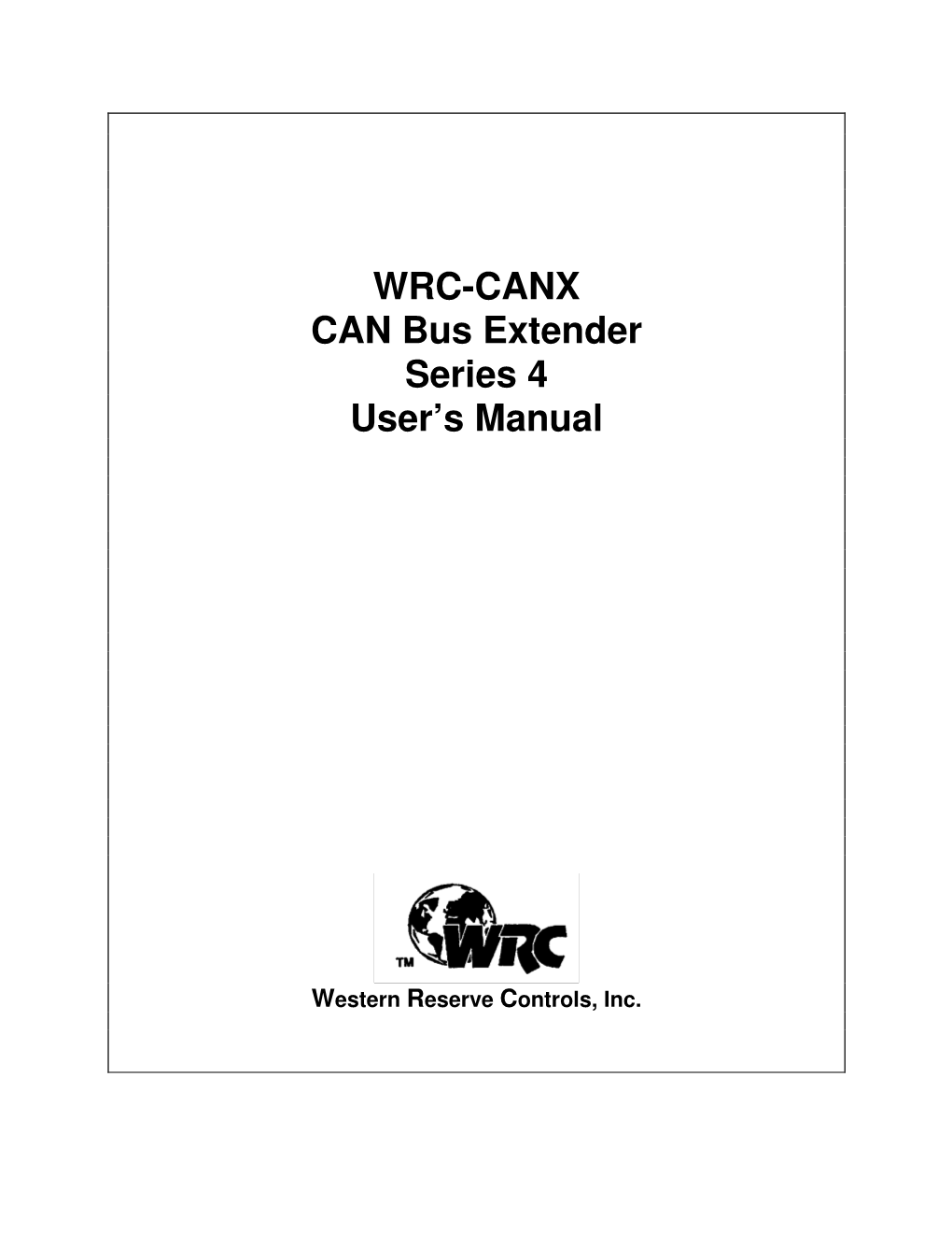 WRC-CANX Series 4 Manual