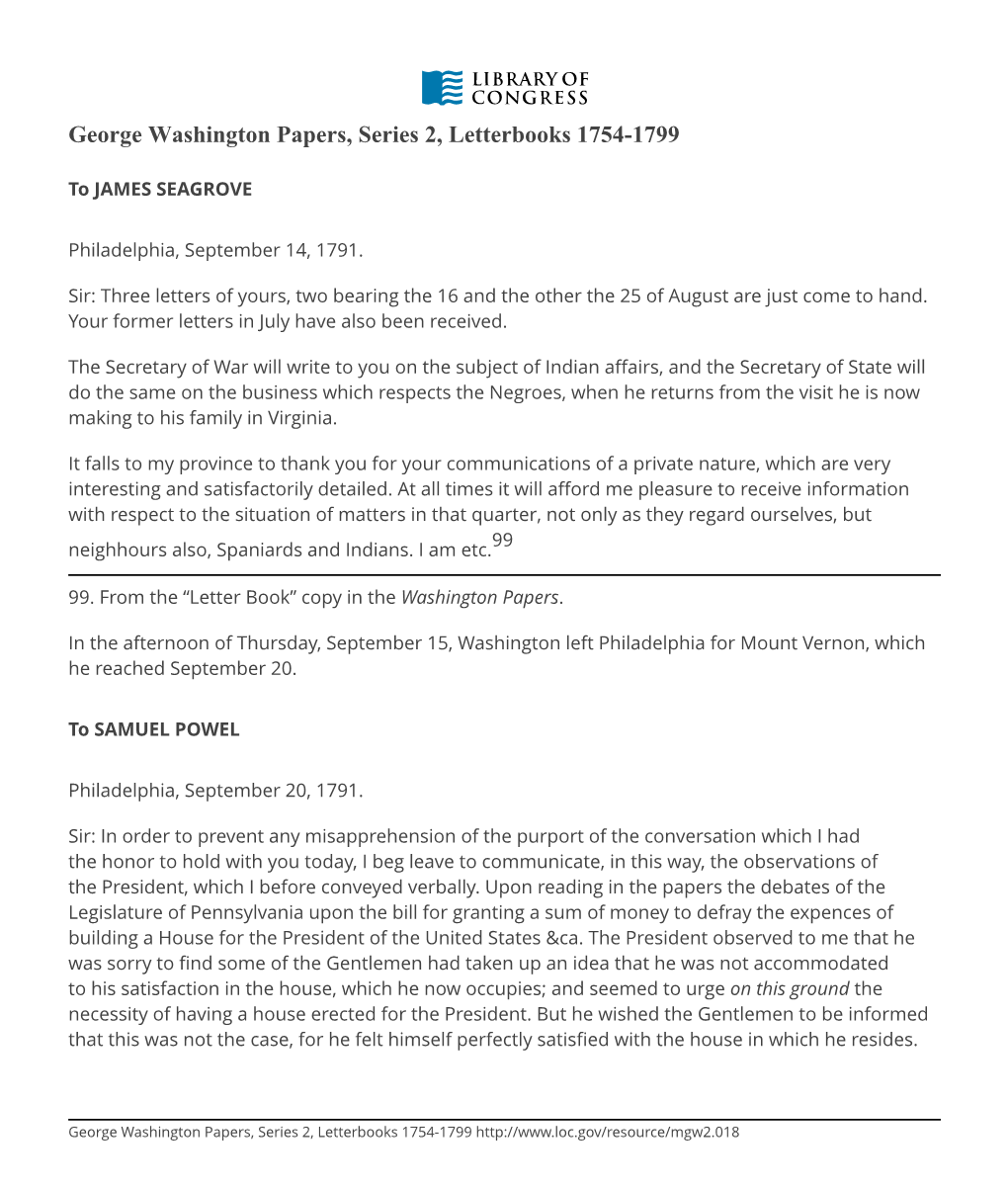 George Washington Papers, Series 2, Letterbooks 1754-1799