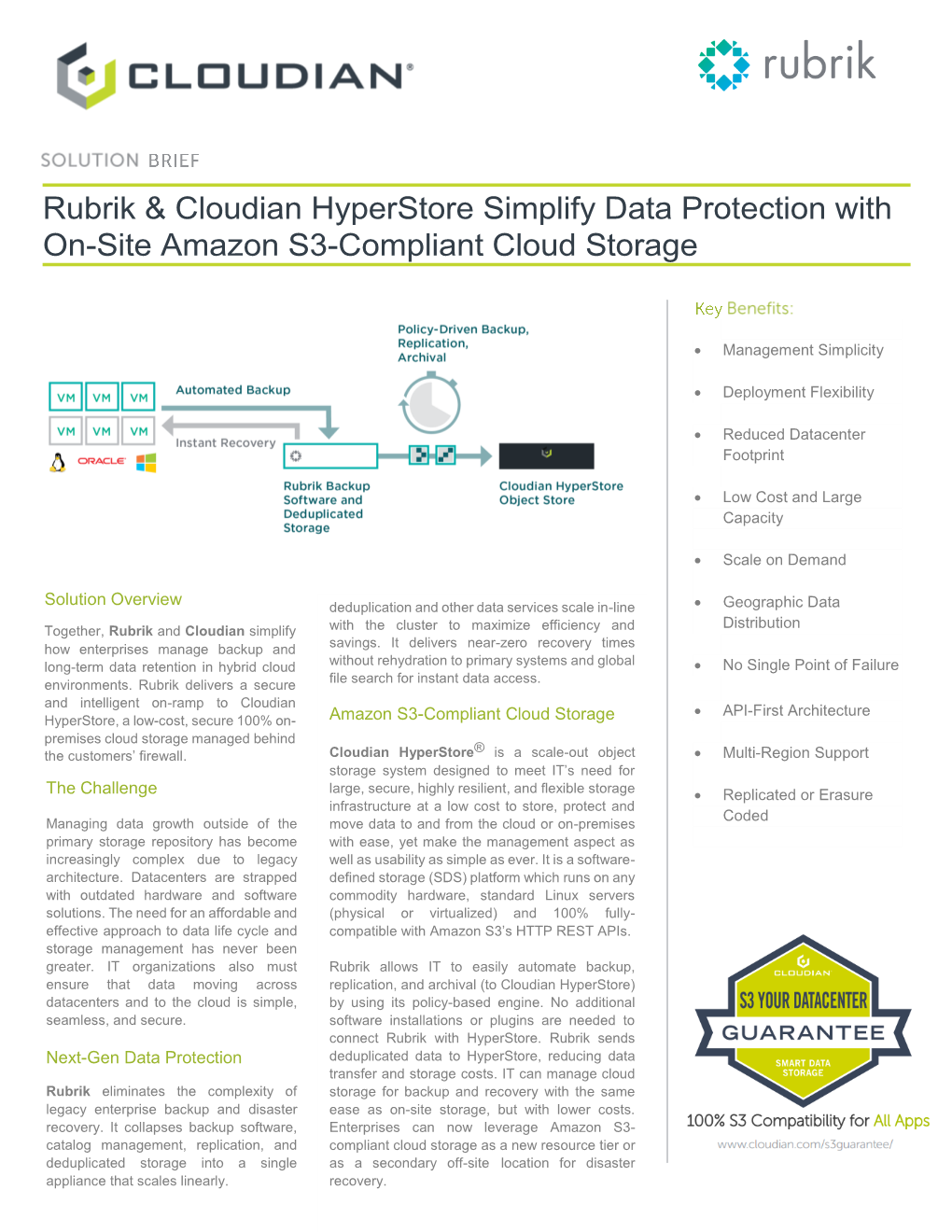 Rubrik & Cloudian Hyperstore Simplify Data Protection with On