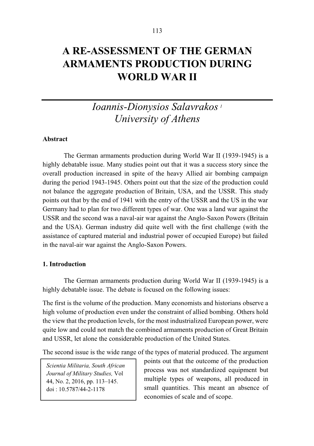 A Re-Assessment of the German Armaments Production During World War Ii