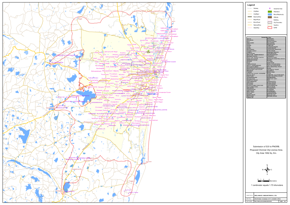 Map Title Proposed Chennai City License Area