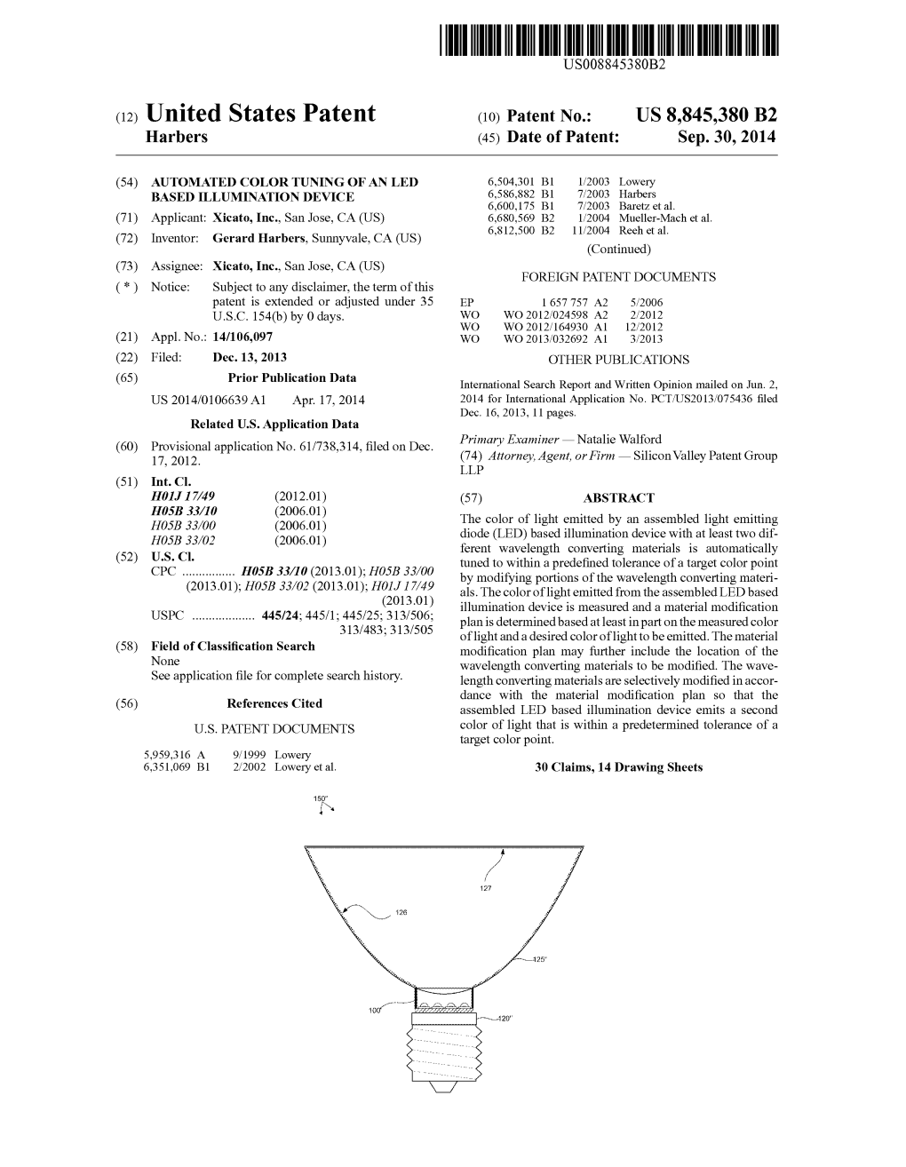 (12) United States Patent (10) Patent No.: US 8,845,380 B2 Harbers (45) Date of Patent: Sep