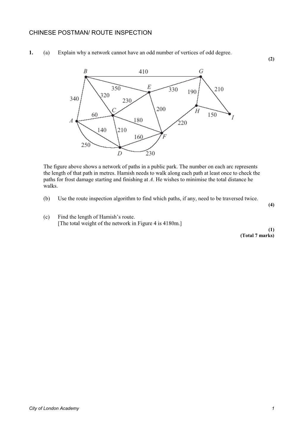 Chinese Postman/ Route Inspection