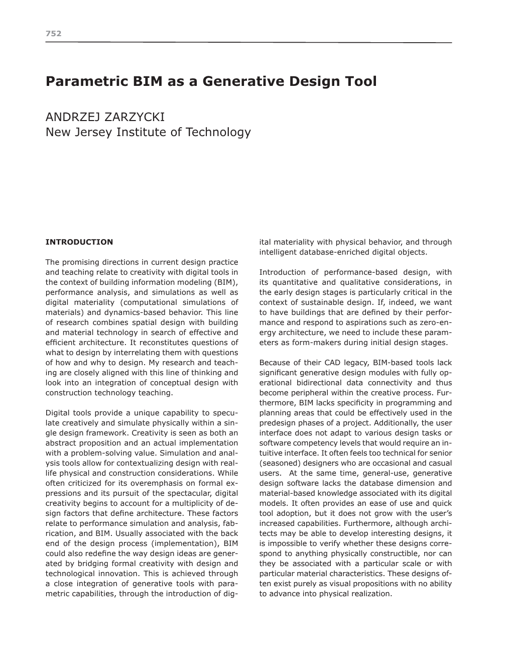 Parametric BIM As a Generative Design Tool