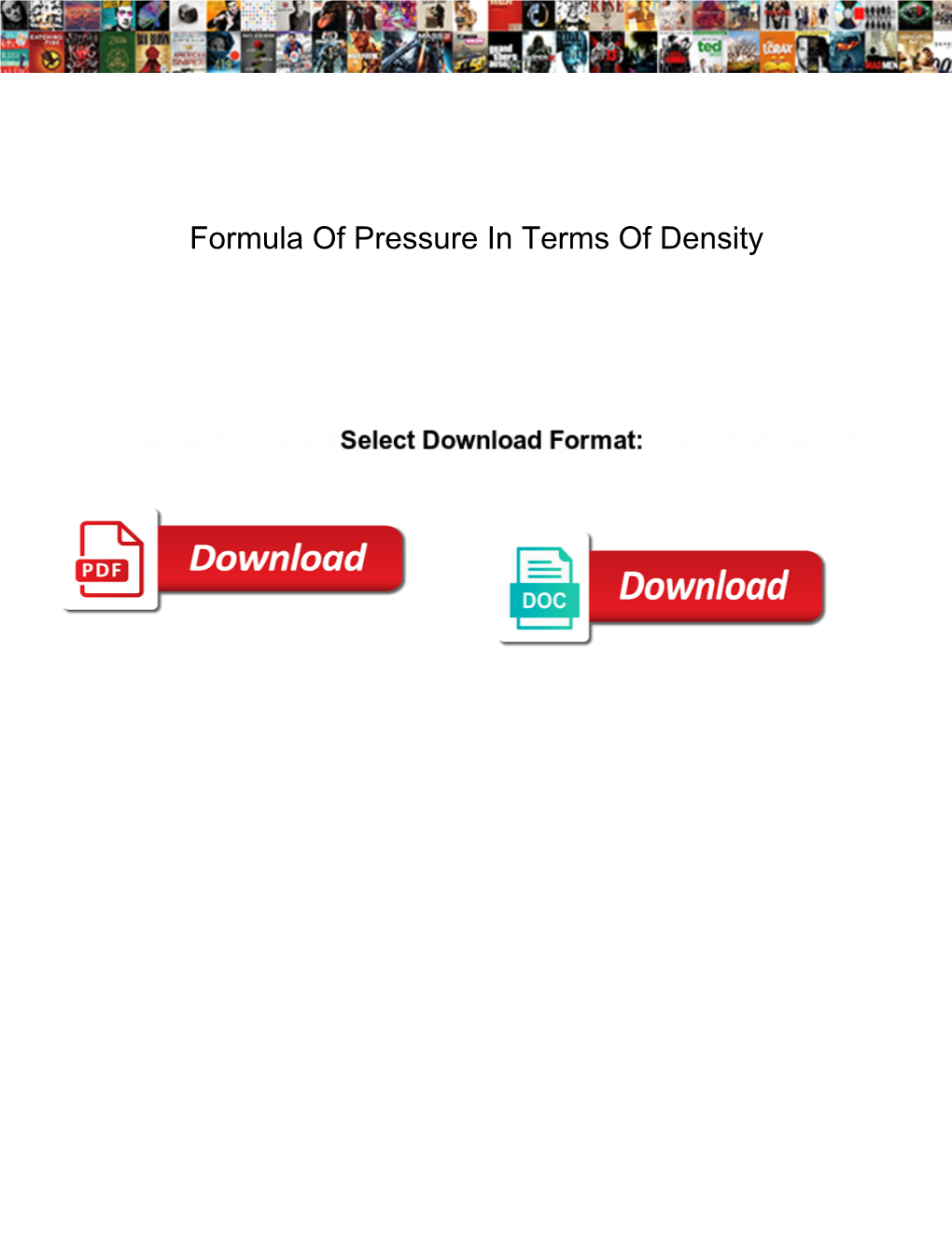 Formula of Pressure in Terms of Density