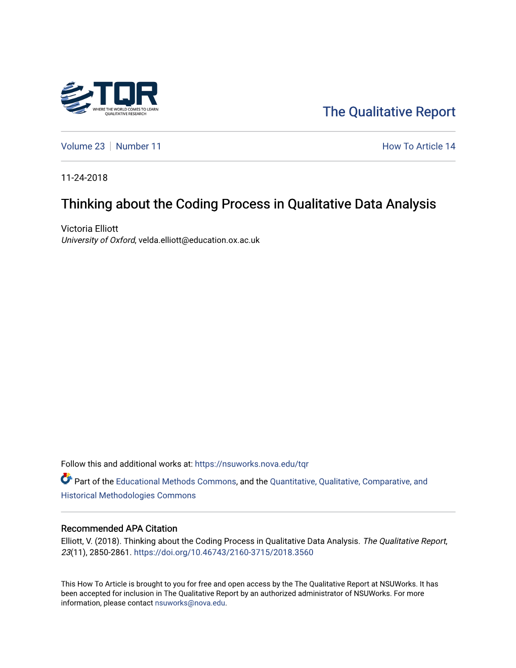 Thinking About the Coding Process in Qualitative Data Analysis