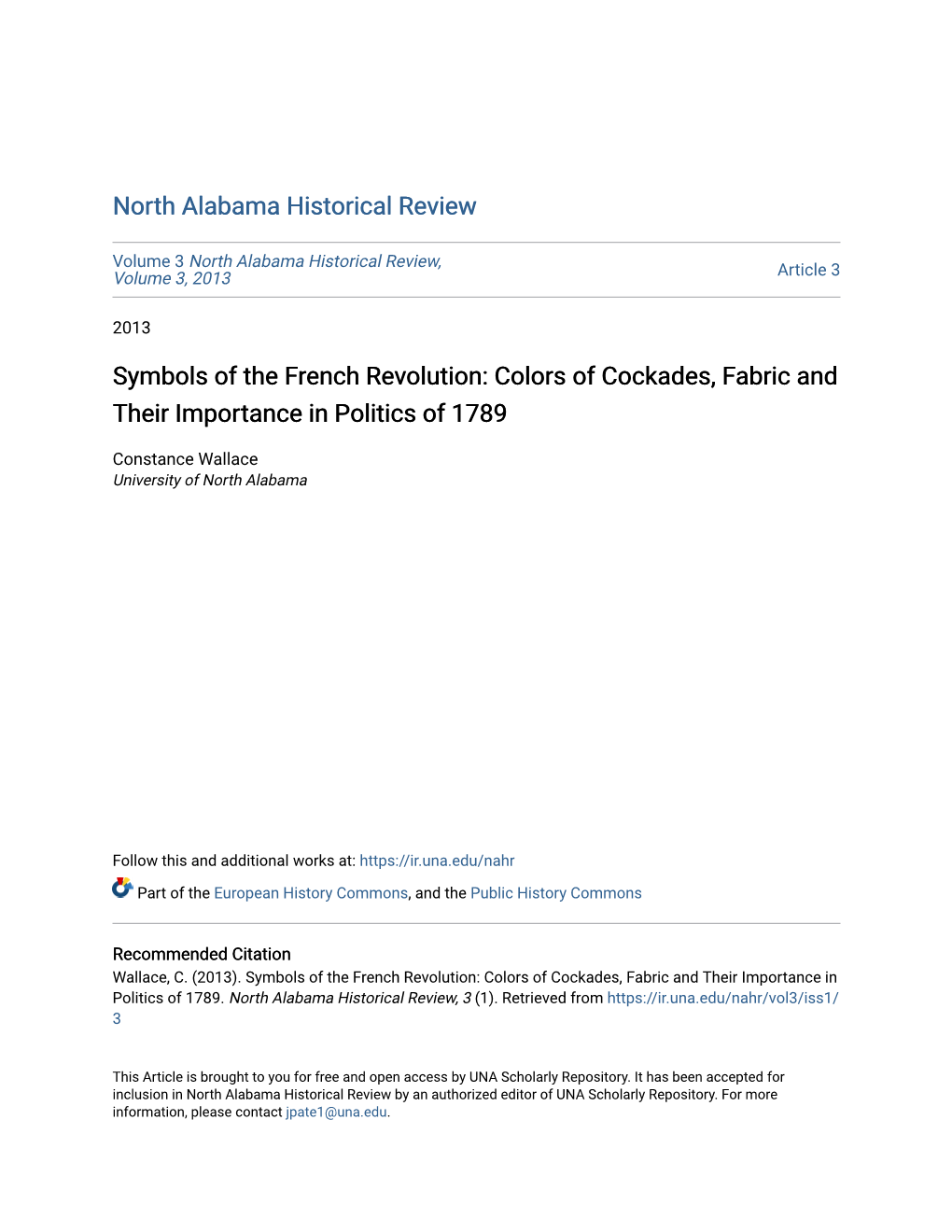 Symbols of the French Revolution: Colors of Cockades, Fabric and Their Importance in Politics of 1789